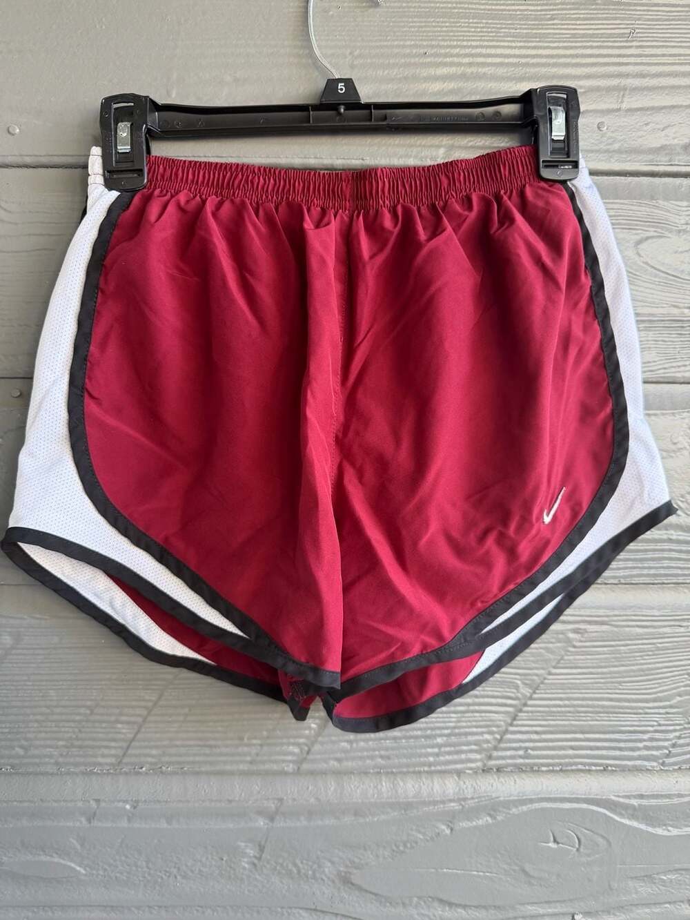 Nike Tempo Running Shorts Size Small Red White Dri-FIT Athletic